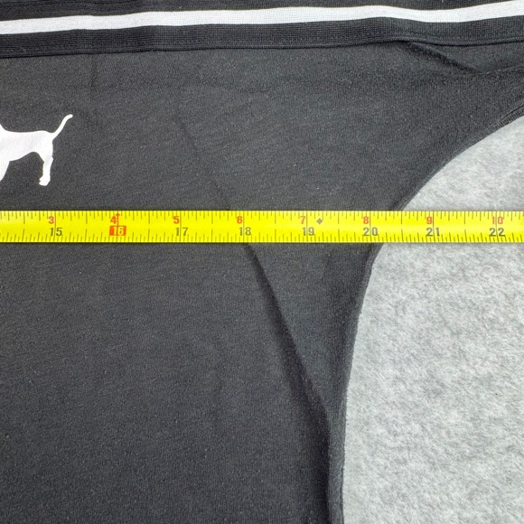 Victoria's Secret PINK Bling 86 Varsity Long Sleeve Sequin T Shirt Black XS READ - Picture 10 of 13